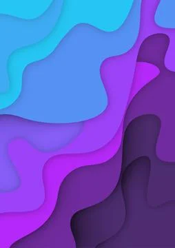 Vertical banners paper cut waves abstract background. Stock Illustration