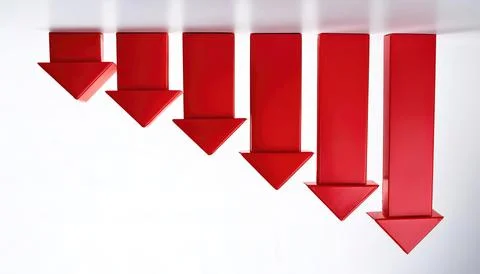 Vertical bar chart or graph with rectangular bars with heights or lengths p.. Stock Photos