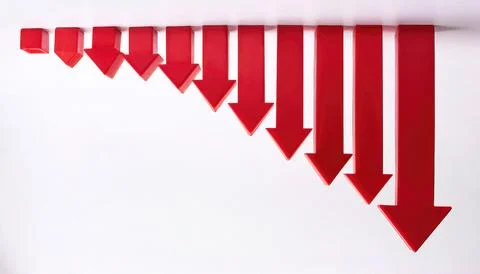 Vertical bar chart or graph with rectangular bars with heights or lengths p.. Stock Photos