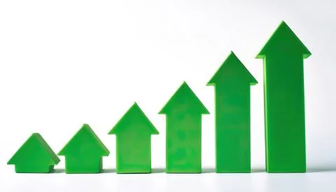 Vertical bar chart or graph with rectangular bars with heights or lengths p.. Stock Photos