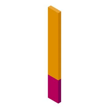 Vertical bar chart representing partial completion in isometric view イラスト素材
