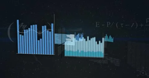 Vertical bar chart rising on left in dashboard, with trendline, stacked bars, Stockfoto's