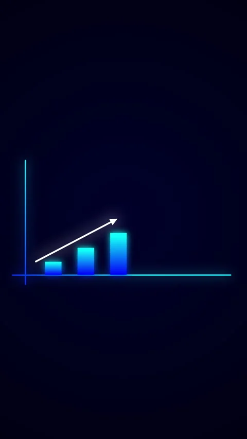 Vertical Bar Graph and Line Chart with Rising Data for Social Media. Stock Footage 317301663