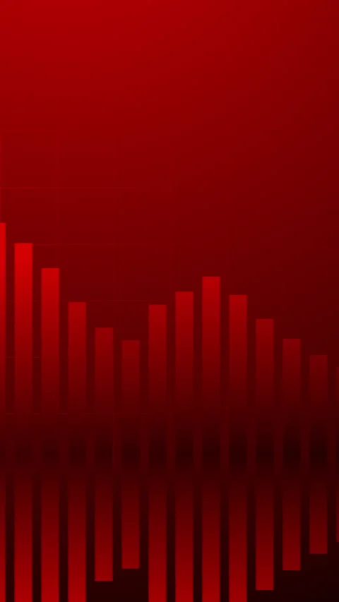 Vertical Bar Graph Showing Financial Data on a Red Background. Stock Footage 317301551