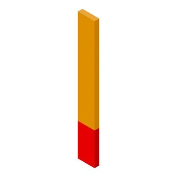 Vertical bar graph showing partial progress in isometric view Illustrazione stock