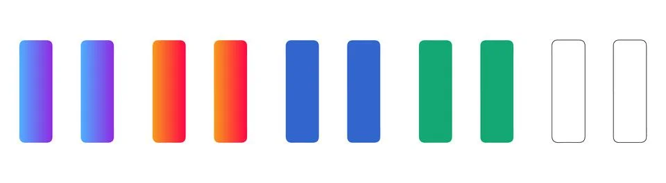 Vertical Bar Progress Icons in Gradient Illustrazione stock
