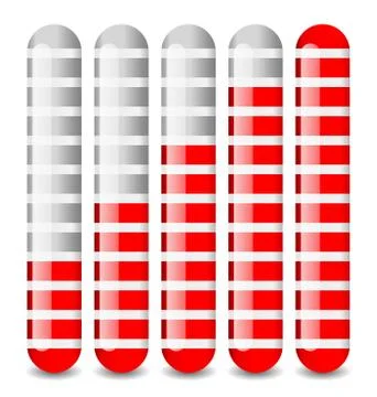 Vertical bars set at different levels. Level indicators. Stock Illustration