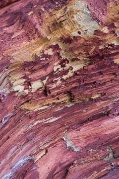 Vertical base tree trunk covered with terracotta paint background rustic base Foto stock