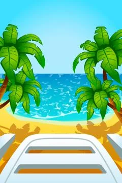 Vertical beach Stock Illustration