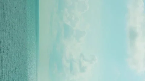 Vertical, Beautiful Time Lapse of White Cumulus Clouds in Sunny Blue Sky over th Stock Footage 276727440