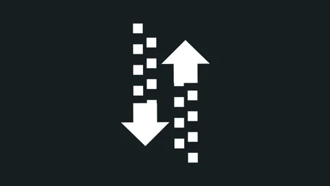 Vertical Bidirectional Stacked Arrow Movement Icon Stock Footage 340297115