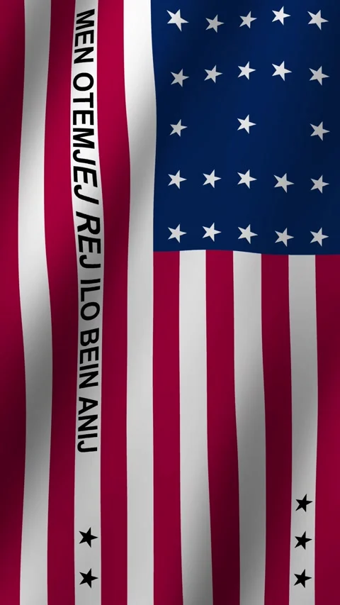 Vertical Bikini Atoll Flag Animated 4k video Video stock 296555711
