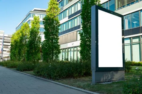 Vertical billboard lightbox with business architecture background Foto stock