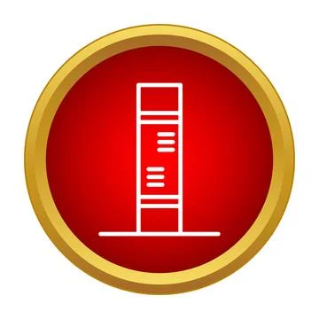 Vertical billboard stand icon in red circle Stock Illustration