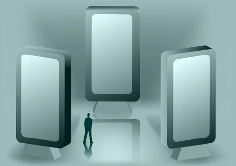 Vertical billboards Stock Illustration