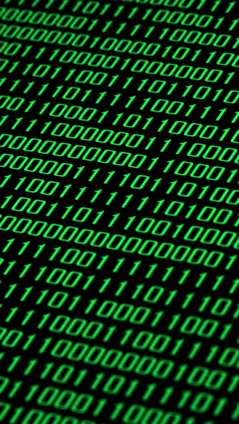 Vertical Binary Code on Black Background.. Stock Footage 308688919