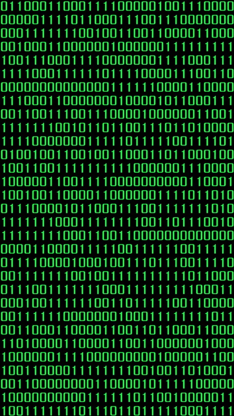 Vertical Binary Code on Black Background.. Stockbeeldmateriaal 308688956