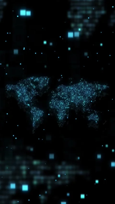 Vertical Binary Earth Map Stock Footage 245066497