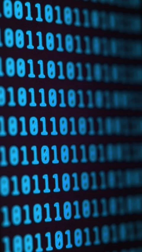Vertical Binary Screen Technology Background Animation Stock Footage 336927238