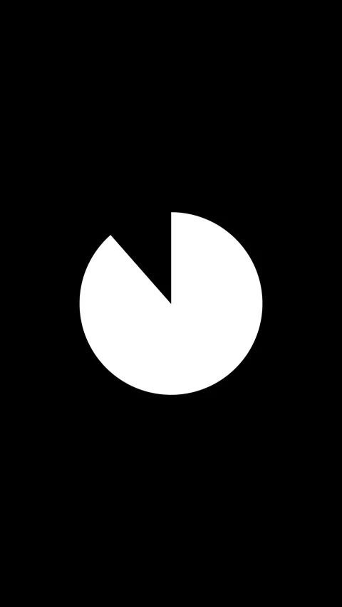 Vertical Black and White Circular Clockwise Wipe Countdown Overlay Stock Footage 273626701