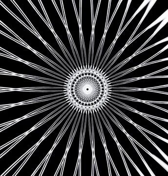 Vertical black background with circular white lines and patterns Stock Illustration