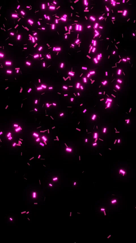 Vertical black background with falling shimmering pink confetti Stock Footage 336773300