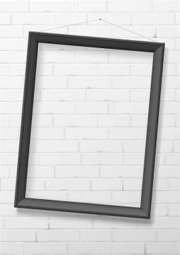 Vertical black empty frame from wood Stock-Illustration