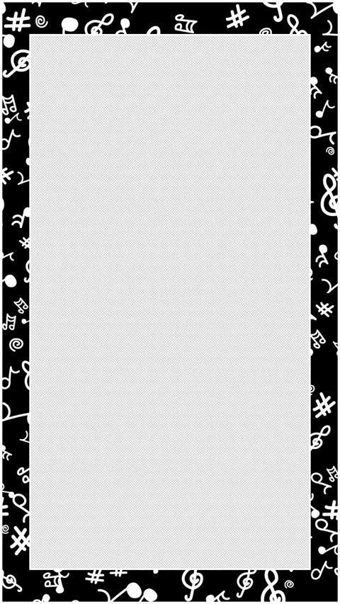 Vertical Black Frame White Musical Note Moving 4K Loop Alpha Vídeos de archivo 335453564