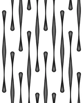 Vertical Black Paint Drops, Vector Seamless Pattern Stock-Illustration