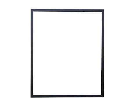 Vertical black rectangular frame with thin profile, isolated on white backg.. Stock Photos