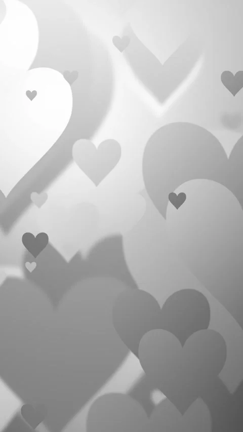 Vertical Black White Hearts Transition with Alpha Channel for Social Media Stock Footage 328443652