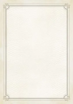 Vertical blank beige classic certificate paper background Stock Illustration