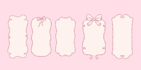 Vertical blank coquette frames for invitation or design Stock Illustration