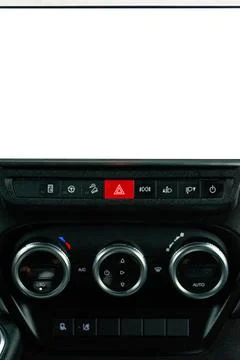 Vertical blank screen and climate control knobs in vehicle Stock Photos