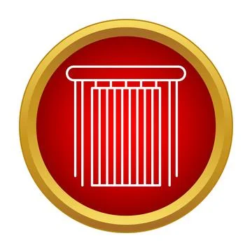 Vertical blind window covering icon in red circle Stock Illustration