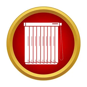 Vertical blinds icon representing window treatment and privacy Stock Illustration