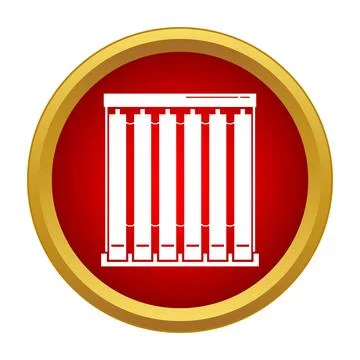 Vertical blinds icon representing window coverings and privacy Stock Illustration