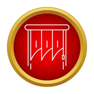Vertical blinds icon representing window coverings and privacy Stock Illustration