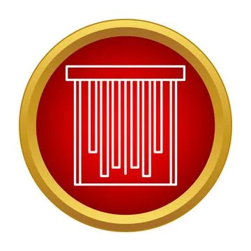 Vertical blinds window covering icon in circle Stock Illustration