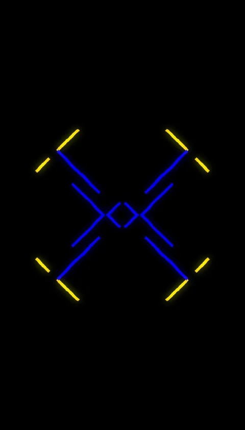 Vertical blue and yellow lines in abstract video animation. Moving lines Stock Footage 325680950