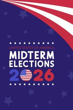 Vertical Blue Background Corner Stripe Midterm Elections 2026 Stockillustratie