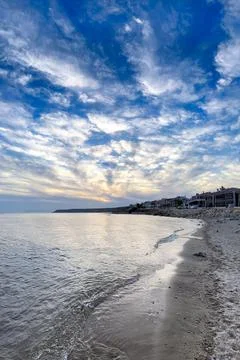 Vertical blue clouds Stock Photos