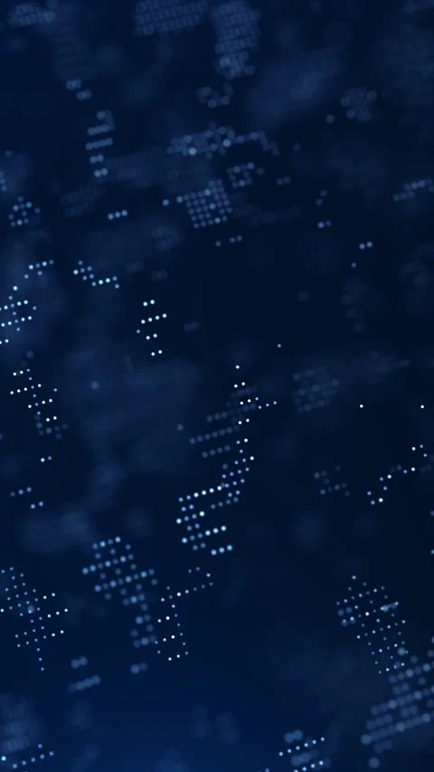 Vertical blue data dot pattern loop for cybersecurity, AI technology and di.. Stock Footage 338334254