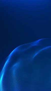 Vertical blue data wave surface with soft mesh detail and clean copy space,.. Illustrazione stock