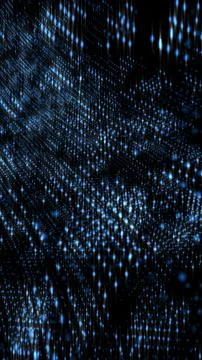 Vertical blue digital data stream matrix 库存插图