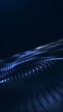 Vertical blue digital wave landscape with dark copy space for data science,.. Illustrazione stock