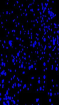 Vertical Blue Glowing Dots and Abstract Particles Scattered on Black Backgr.. Stock Illustration