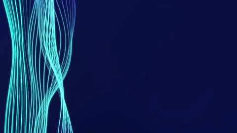Vertical Blue Gradient Flowing Lines Left Side Loop Background 스톡 동영상 336158948