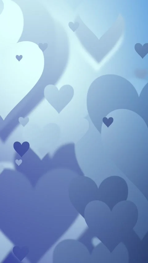 Vertical Blue Hearts Transition with Alpha Channel for Social Media Video Stock Footage 328443693
