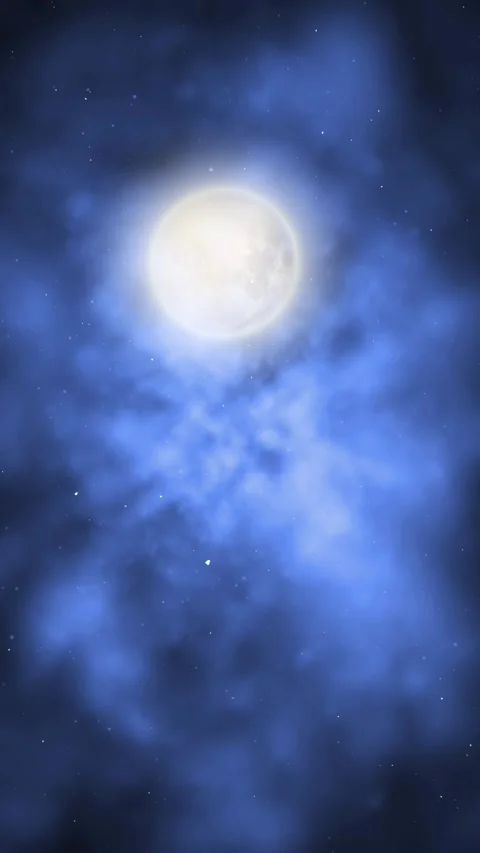 Vertical Into the Blue Howling Moon 4K Loop Stock Footage 275617122